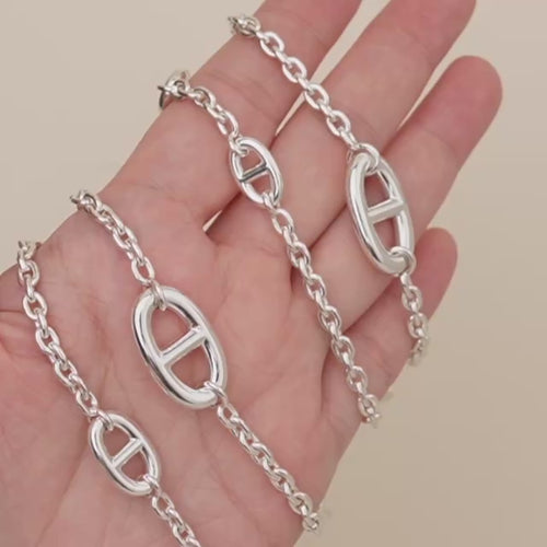 Second Hand Hermès Farandole Sterling Silver Long Necklace 120cm
