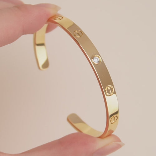 Used Cartier Love One Diamond 18K Yellow Gold Cuff Bracelet