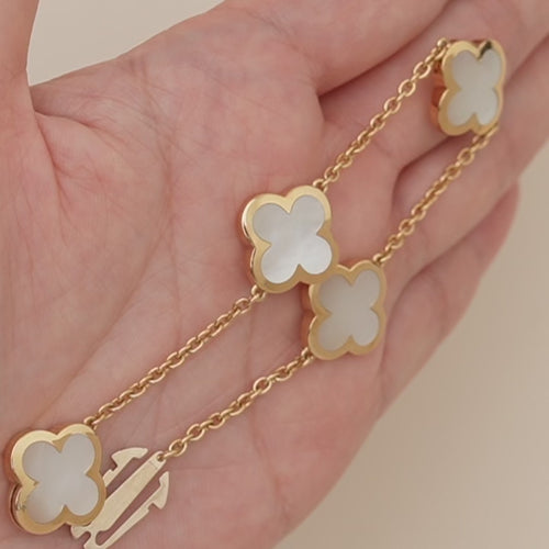 Authentic Preowned VCA Pure Alhambra Bracelet Mother of Pearl 18K Yellow Gold