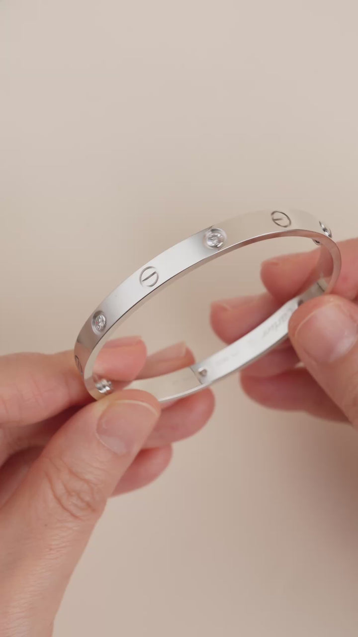 preowned Cartier love bracelet 4 diamond