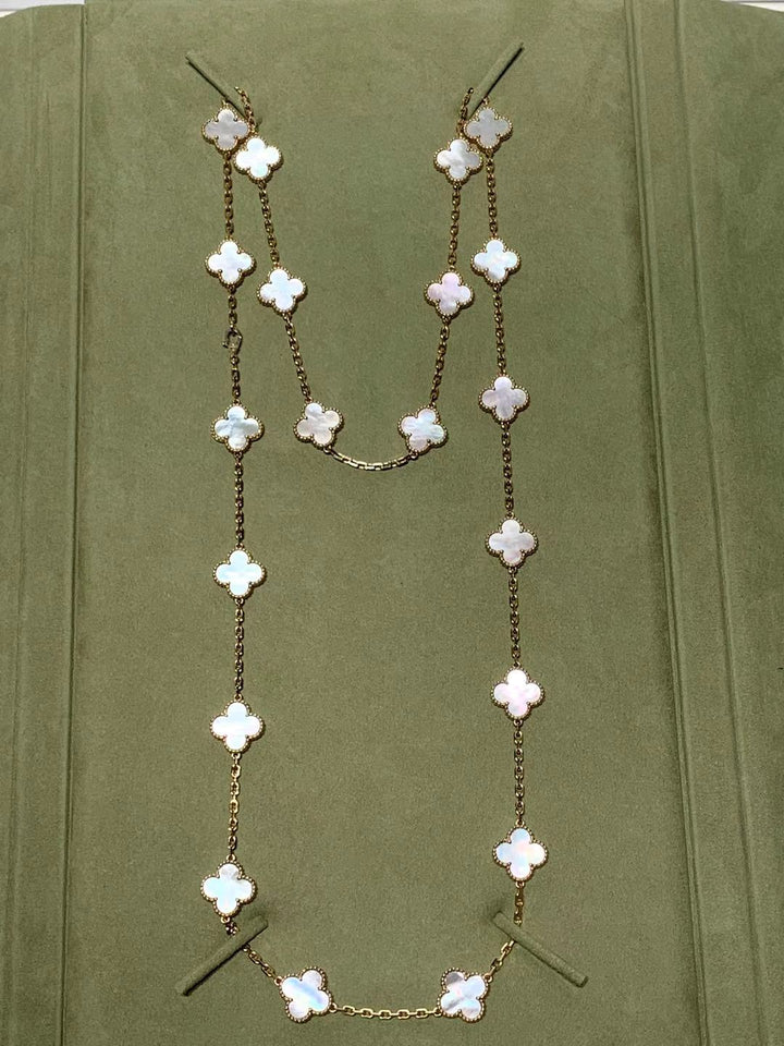 VAN CLEEF & ARPELS Vintage Alhambra 20 Motifs Mother Of Pearl Long Necklace