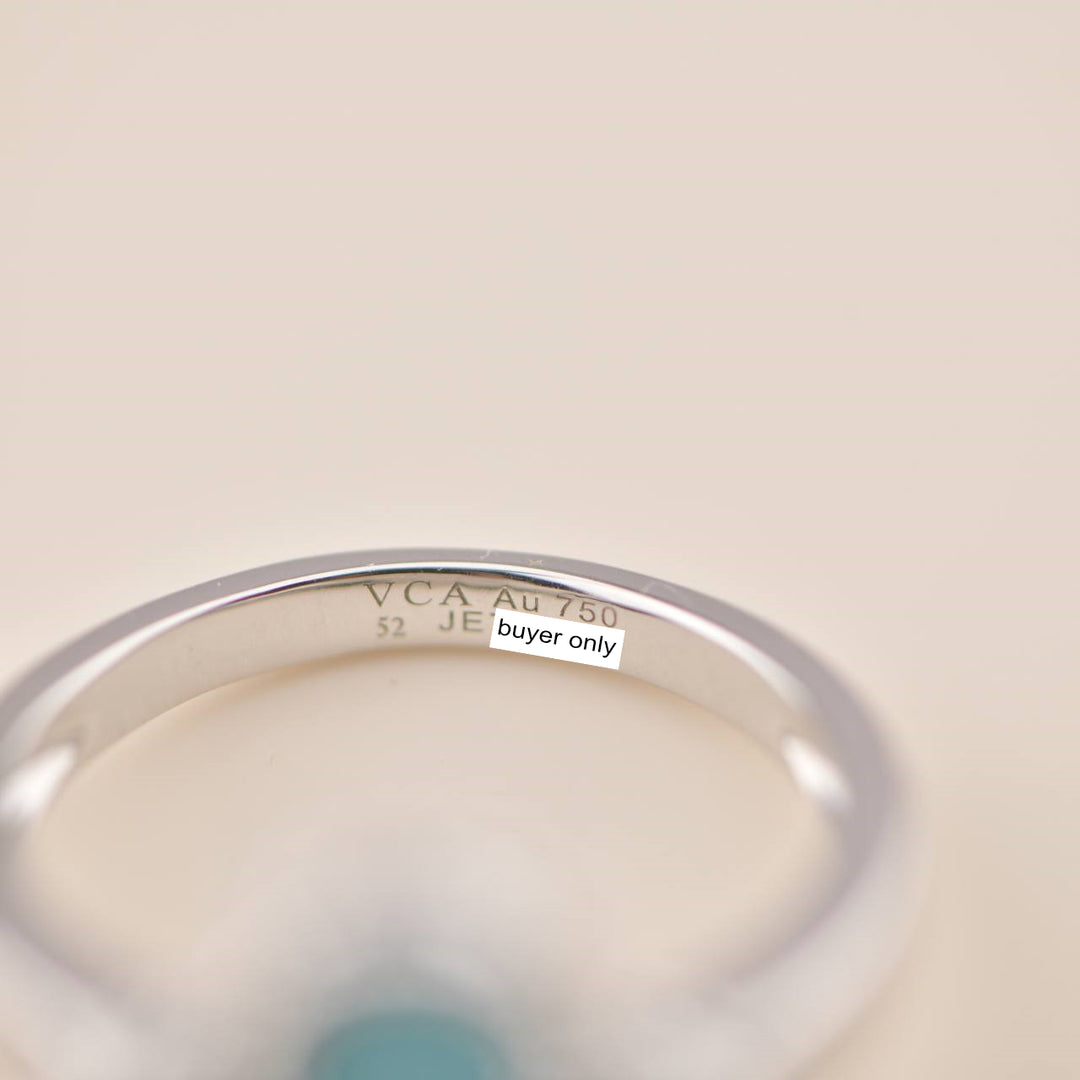 Van Cleef & Arpels Alhambra Turquoise White Gold Diamond Ring