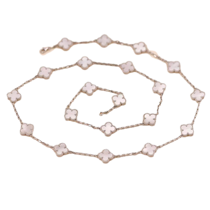 Van Cleef & Arpels Vintage Alhambra 20 Motifs Mother of Pearl Long Necklace