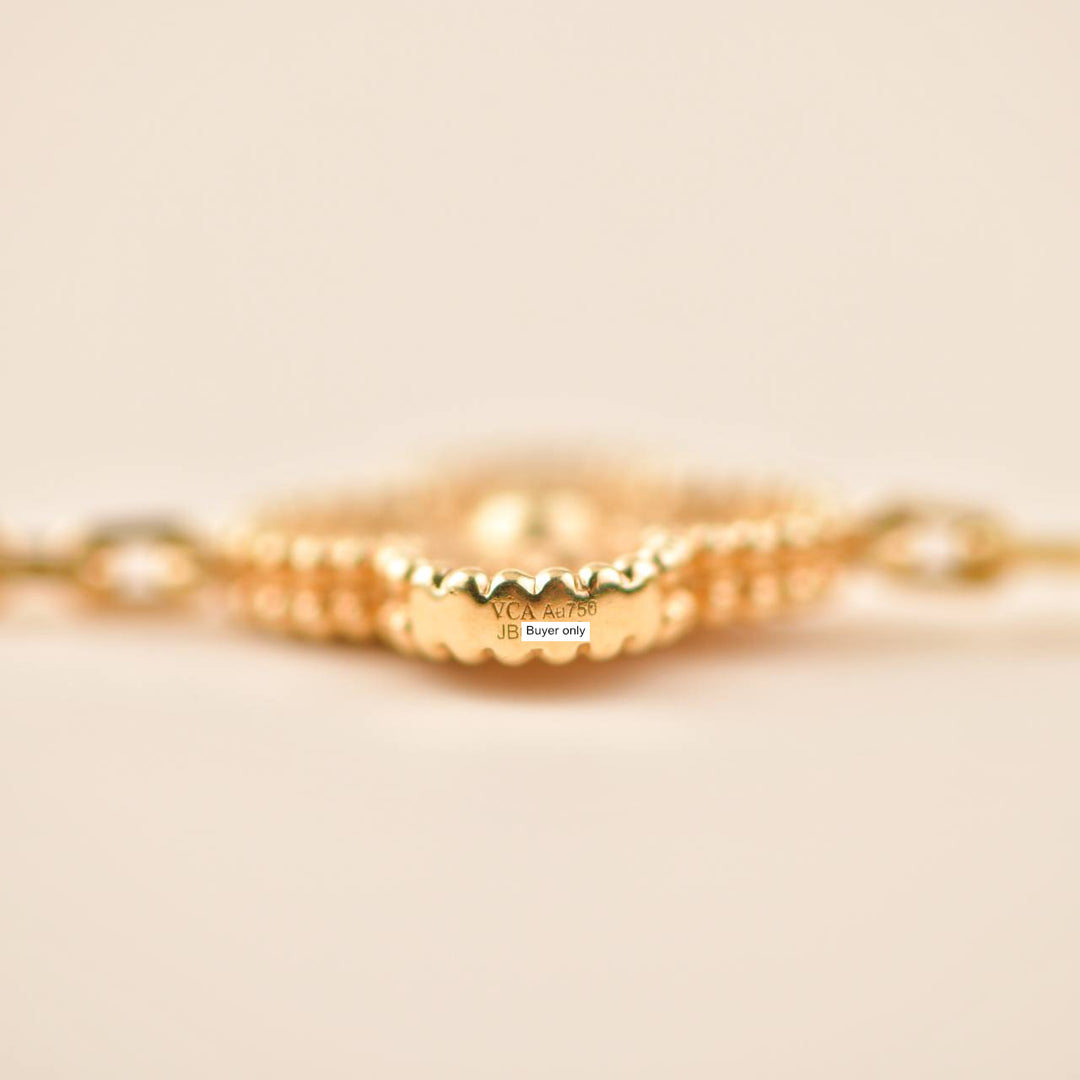 Van Cleef & Arpels Vintage Alhambra 5 Motifs Yellow Gold Bracelet