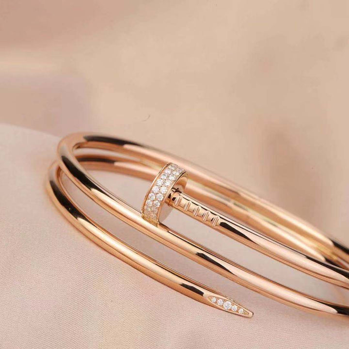Cartier JUSTE UN CLOU Diamond Bracelet Rose Gold Size 19
