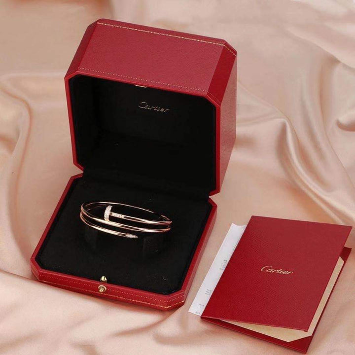 Cartier JUSTE UN CLOU Diamond Bracelet Rose Gold Size 19