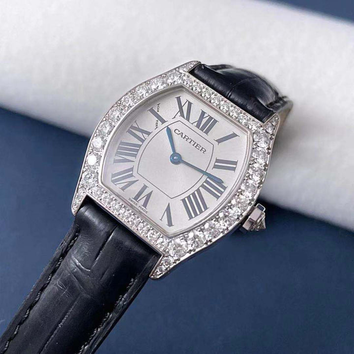 Cartier Tortue Francaise White Gold Diamond Ladies Watch WA507231