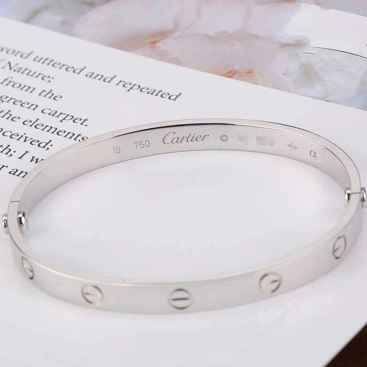 Cartier 18K White Gold Love Bracelet Size 18