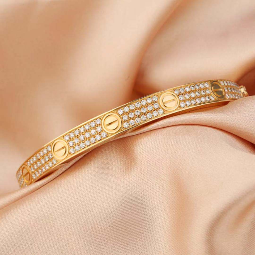 #LOVE# bracelet, diamond-paved