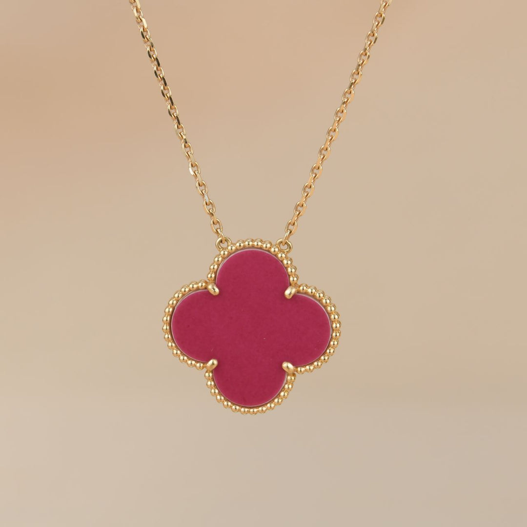 Van Cleef &amp; Arpel Raspberry Pink Sèvres Porcelain Magic Pendant