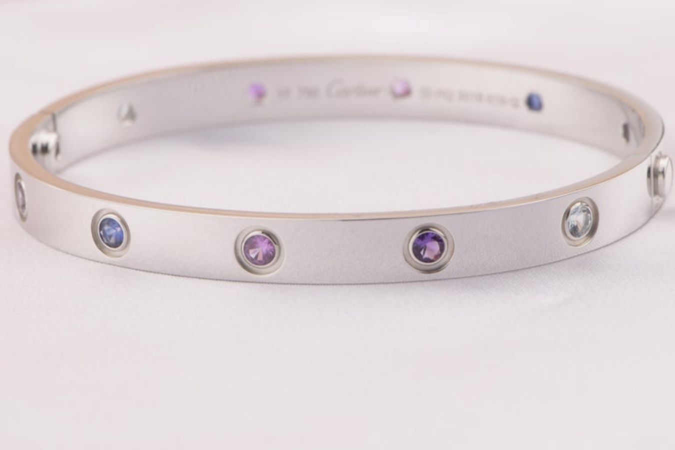 Cartier Love Bracelet Multi Gem White Gold Size 16 Dandelion