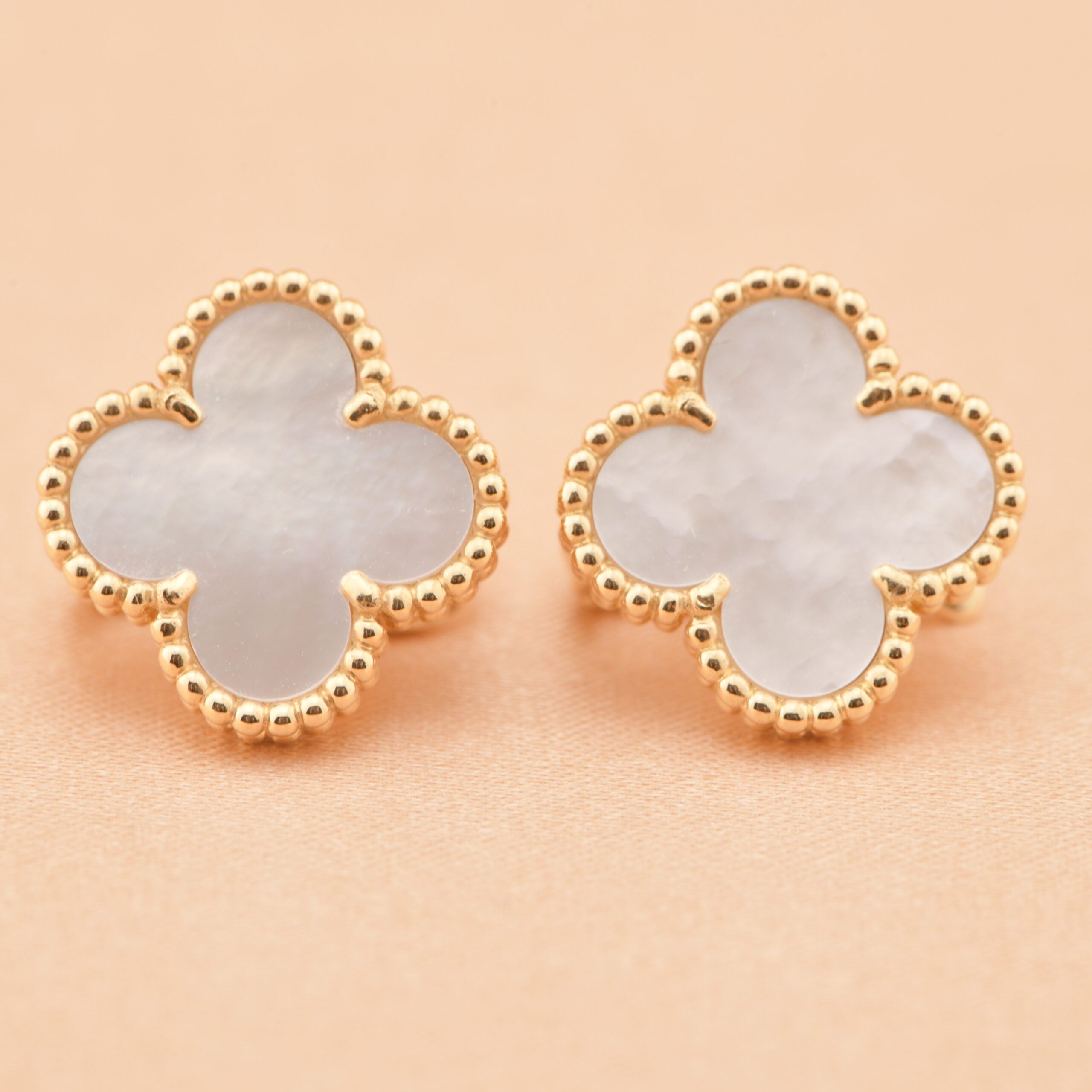 Van Cleef & Arpels Alhambra Mother Of Pearl Gold Earrings