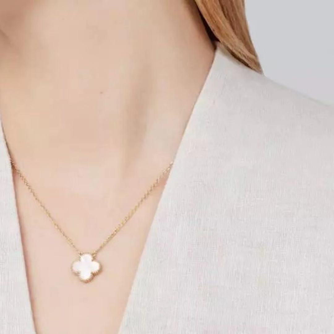 Van Cleef & Arpels Vintage Alhambra 18K Mother of Pearl Pendant Necklace-SOLD
