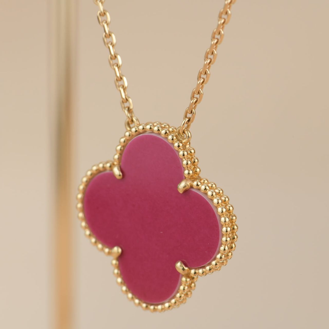 Van Cleef &amp; Arpel Raspberry Pink Sèvres Porcelain Magic Pendant