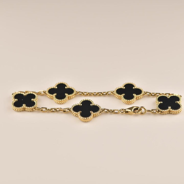 Used VCA Alhambra Black Onyx Bracelet