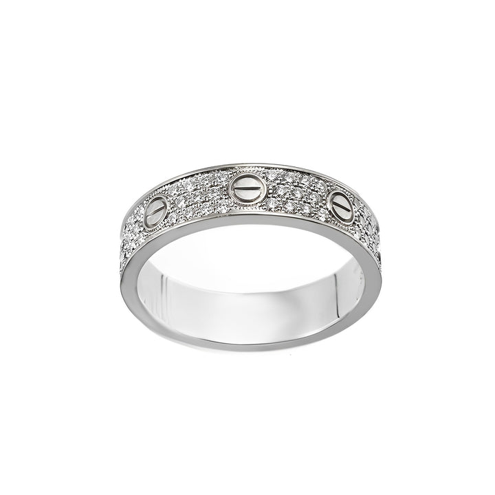 Cartier LOVE Wedding Diamond-Paved White Gold Ring Size 55