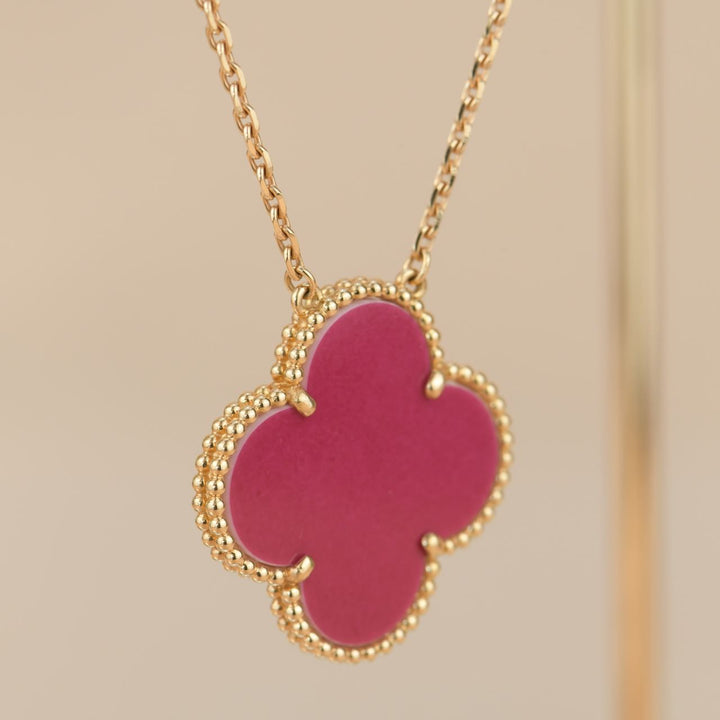 Van Cleef &amp; Arpel Raspberry Pink Sèvres Porcelain Magic Pendant