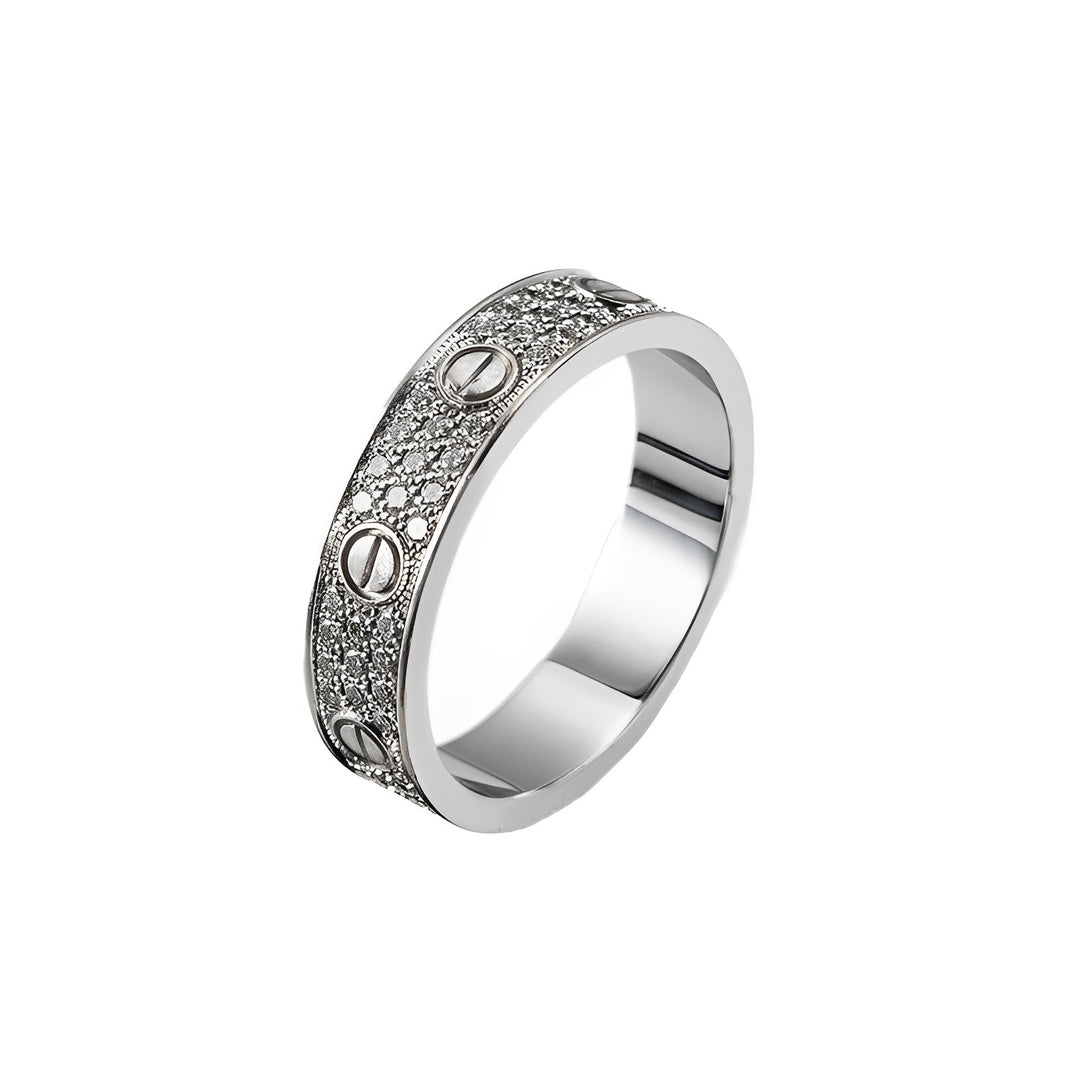 Cartier LOVE Wedding Diamond-Paved White Gold Ring Size 55