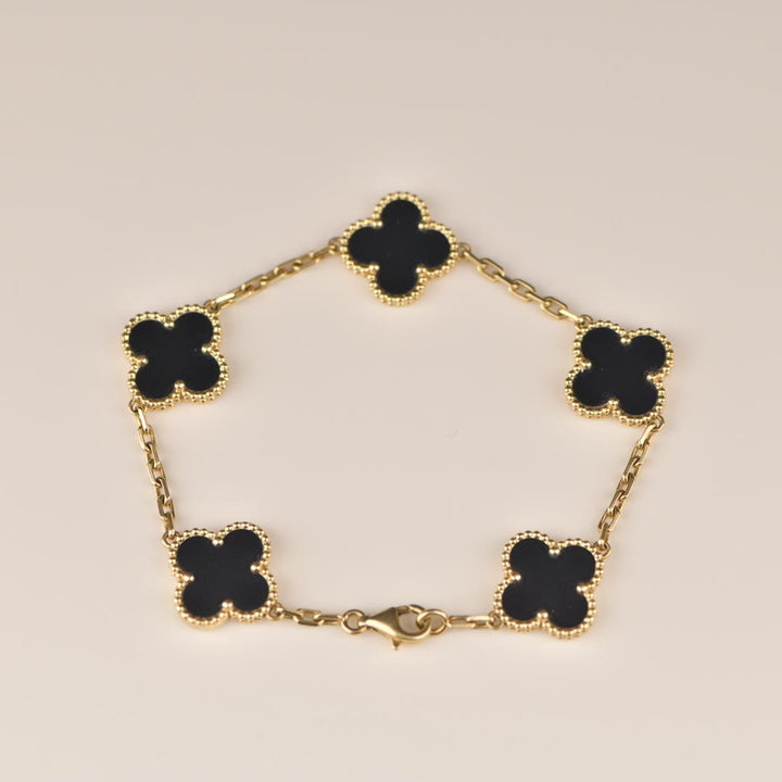 Used VCA Alhambra Black Onyx Bracelet