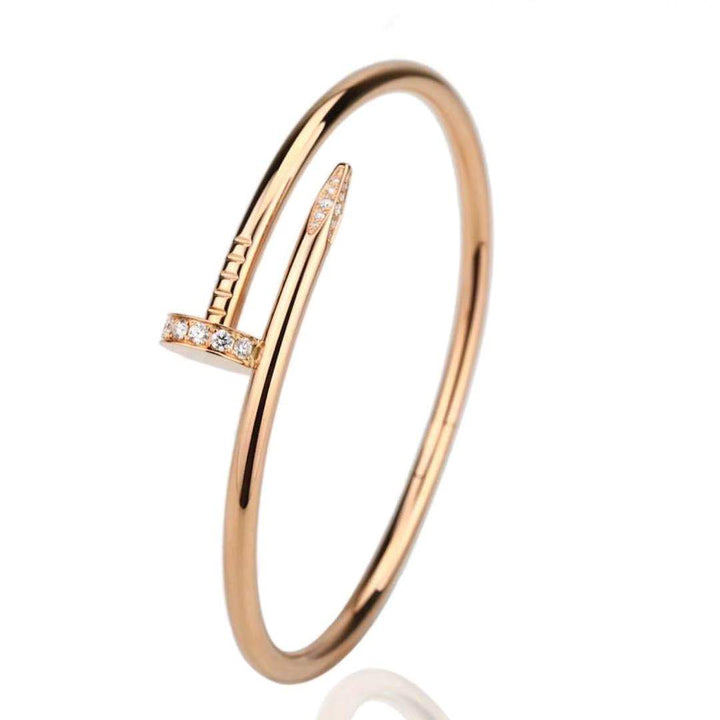 Cartier JUSTE UN CLOU Diamond Bracelet Rose Gold Size 17
