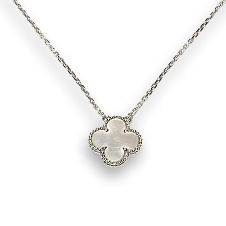Van Cleef & Arpels Vintage Alhambra 18k Mother of Pearl Pendant Necklace