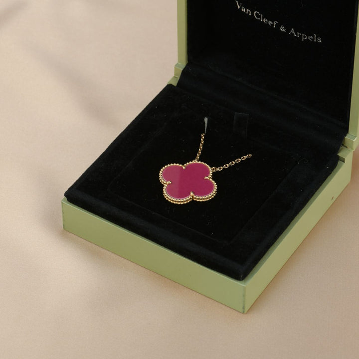 Van Cleef &amp; Arpel Raspberry Pink Sèvres Porcelain Magic Pendant