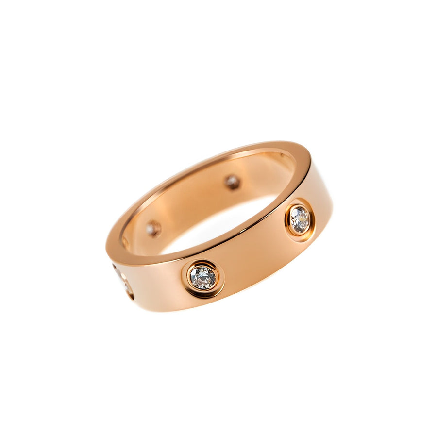 Cartier LOVE Diamond Rose Gold Ring Size 56