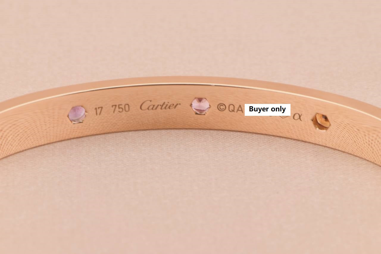 Cartier Love Bracelet Rainbow Rose Gold Size 17 Dandelion Antiques