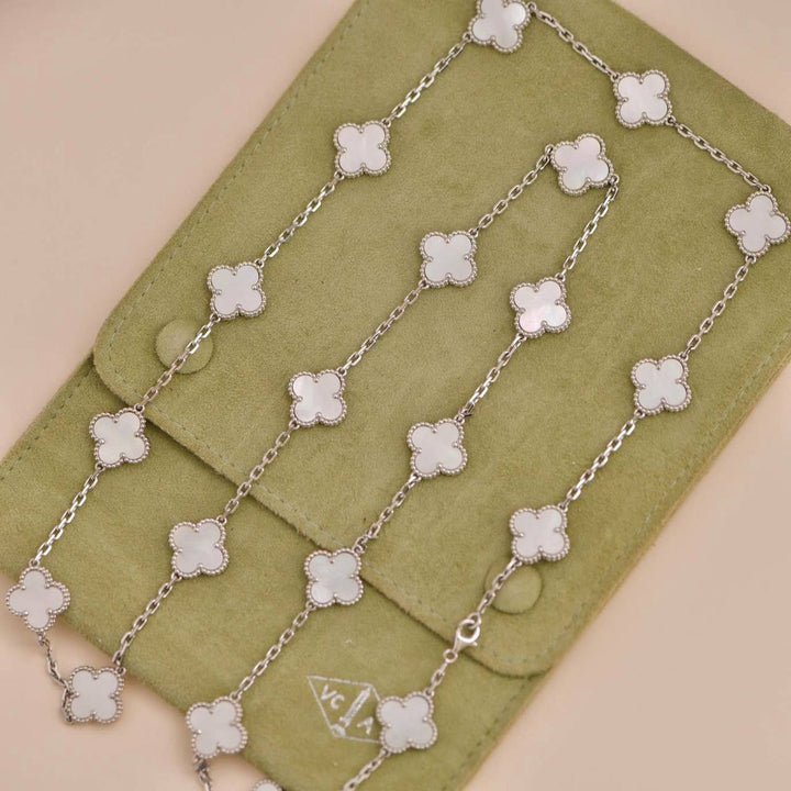 Van Cleef & Arpels Vintage Alhambra 20 Motifs Mother of Pearl Long Necklace