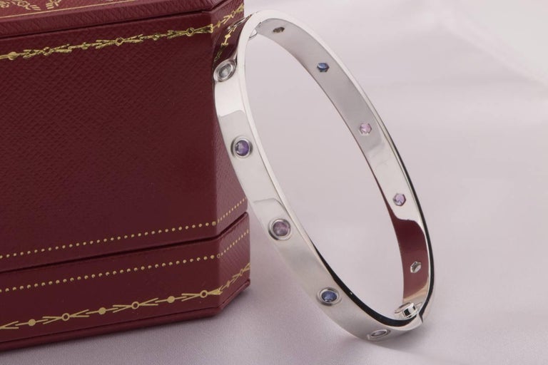 Cartier rainbow white gold bracelet size 17