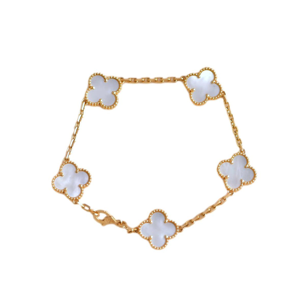 Van Cleef & Arpels 5 Motif Vintage Alhambra Mother of Pearl Bracelet