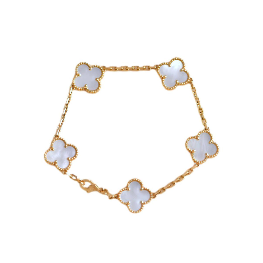 Van Cleef & Arpels 5 Motif Vintage Alhambra Mother of Pearl Bracelet