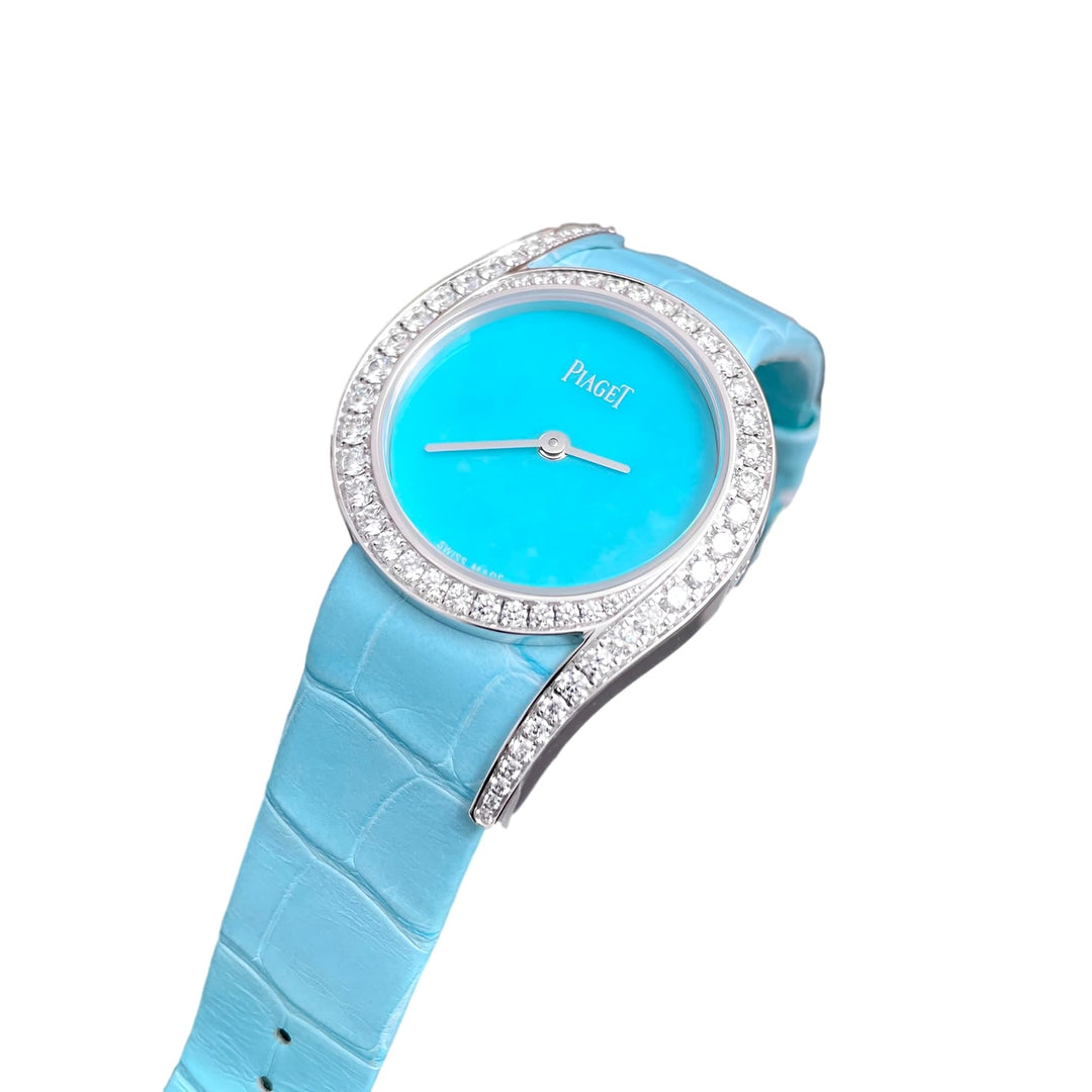 Piaget Limelight Gala Turquoise Dial Diamond Turquoise Leather Strap Women's Watch G0A43161