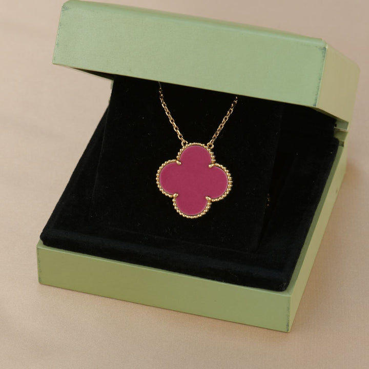 Van Cleef &amp; Arpel Raspberry Pink Sèvres Porcelain Magic Pendant