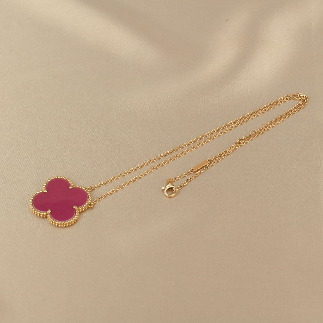 Van Cleef &amp; Arpel Raspberry Pink Sèvres Porcelain Magic Pendant