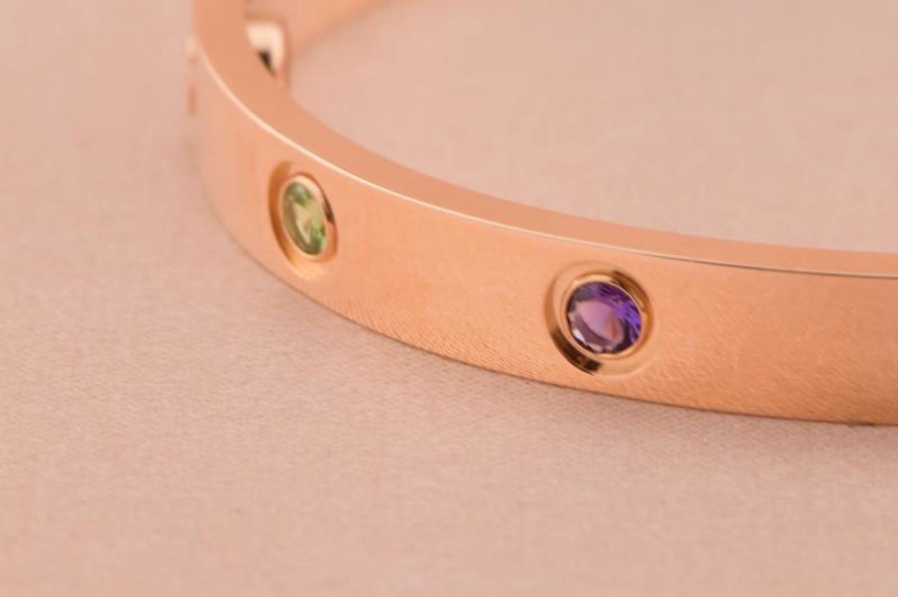 Cartier Love Bracelet Rainbow Rose Gold Size 18 Dandelion Antiques