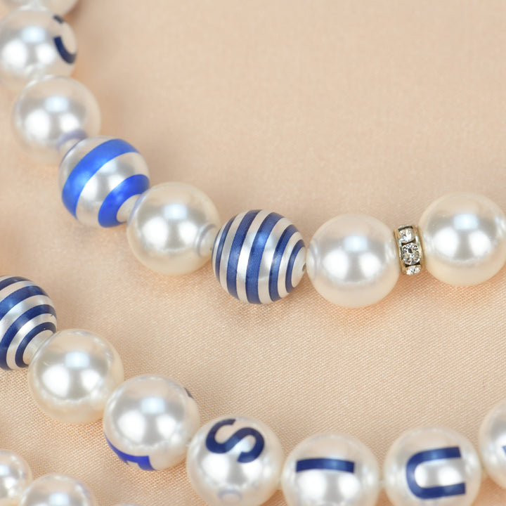 Chanel Cruise 2019 Painted Pearl Coco Logo Necklace