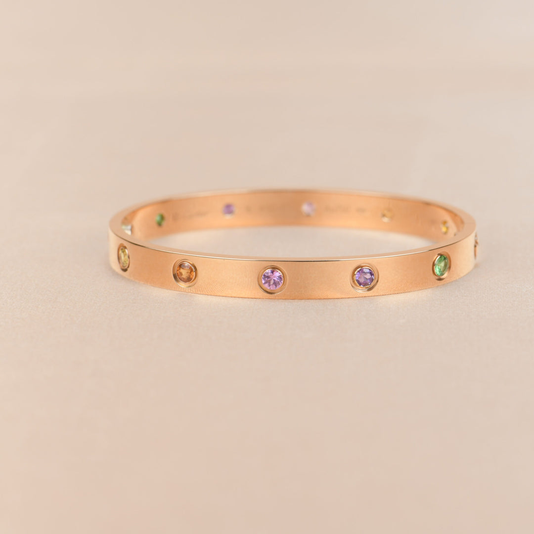 Cartier Love Bracelet Rainbow Rose Gold Size 16