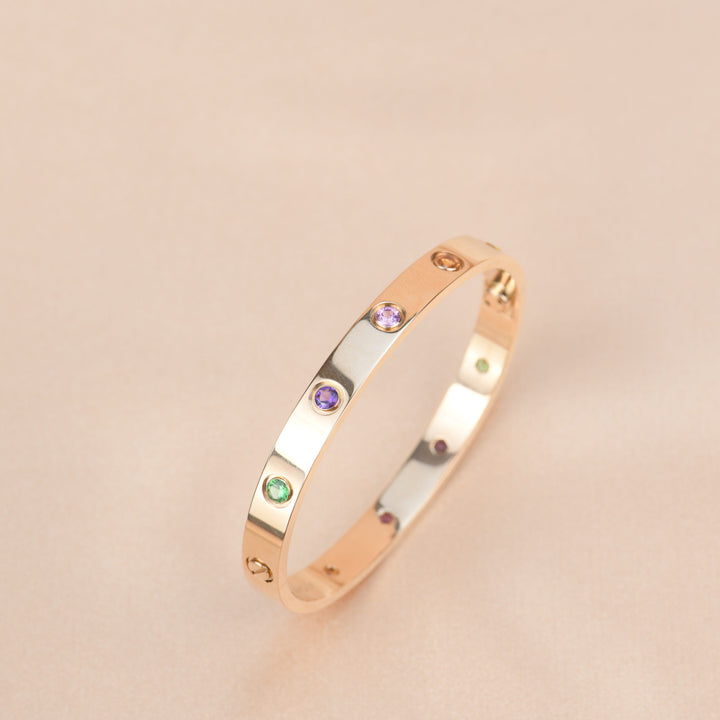 Cartier Love Bracelet Rainbow Rose Gold Size 16