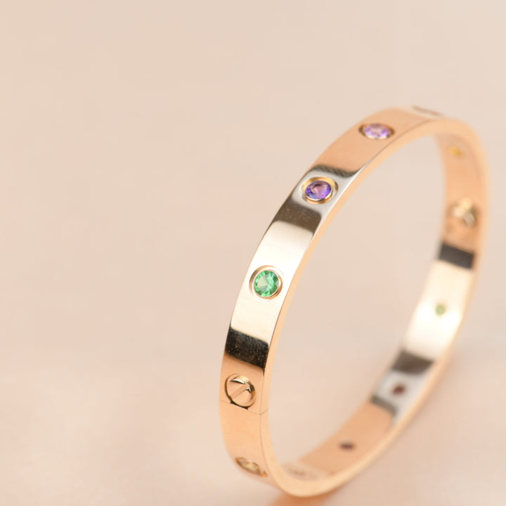 Cartier Love Bracelet Rainbow Rose Gold Size 16