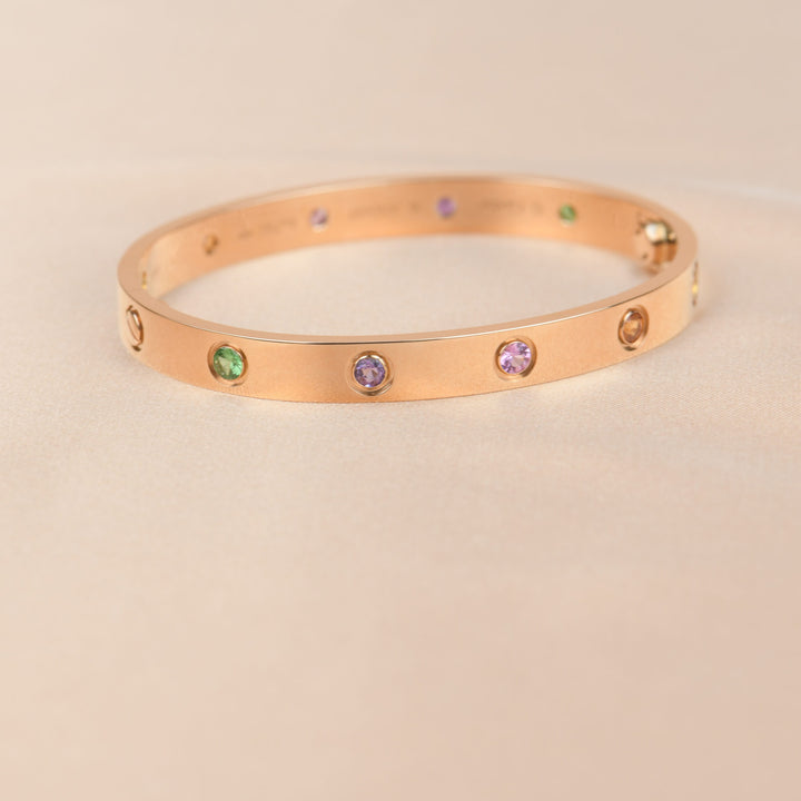 Cartier Love Bracelet Rainbow Rose Gold Size 16