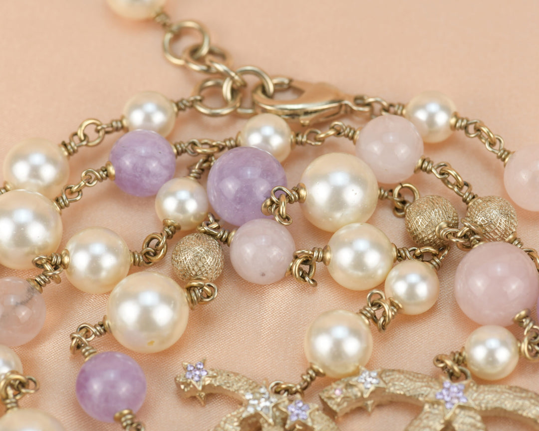Chanel Pearl & Crystal Sautoir Necklace - Vintage Lux