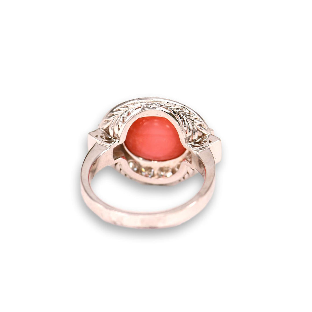 Baby Pink Conch Pearl Diamond Ring - SOLD