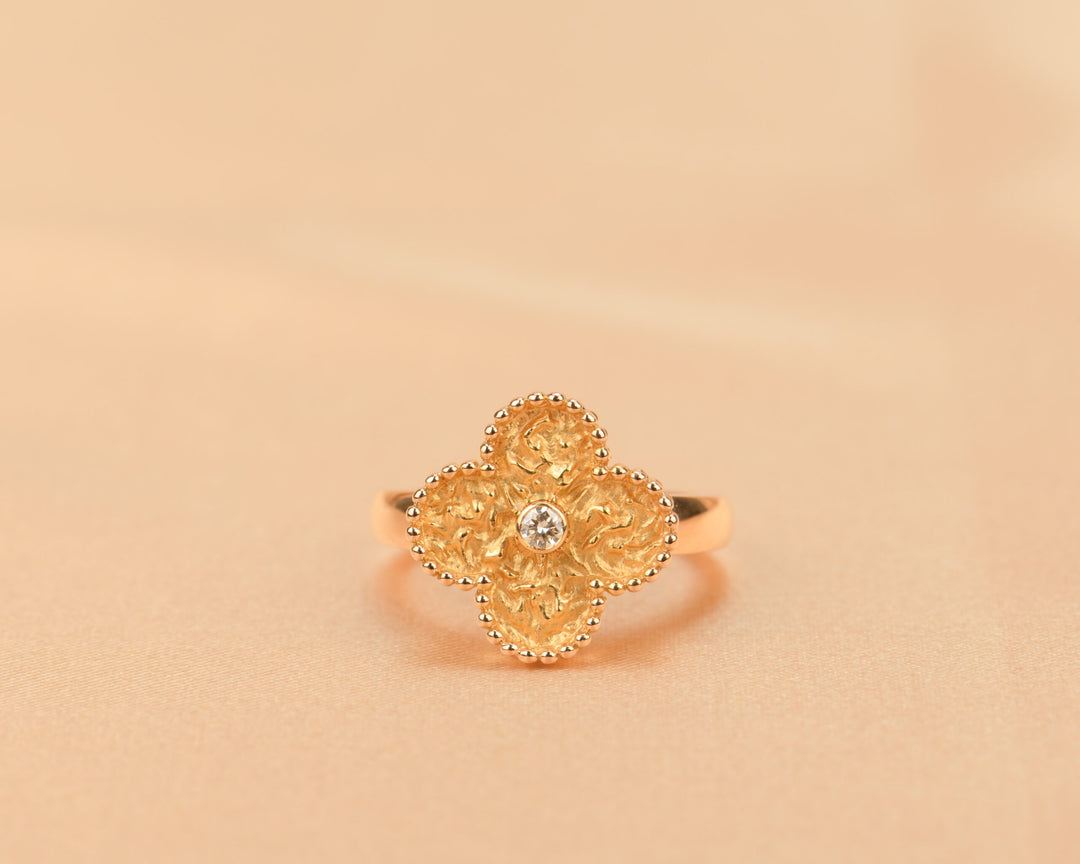 Van Cleef & Arpels Alhambra 18k Rose Gold Diamond Ring