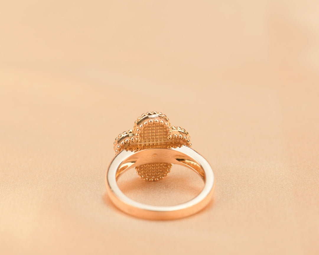 Van Cleef & Arpels Alhambra 18k Rose Gold Diamond Ring