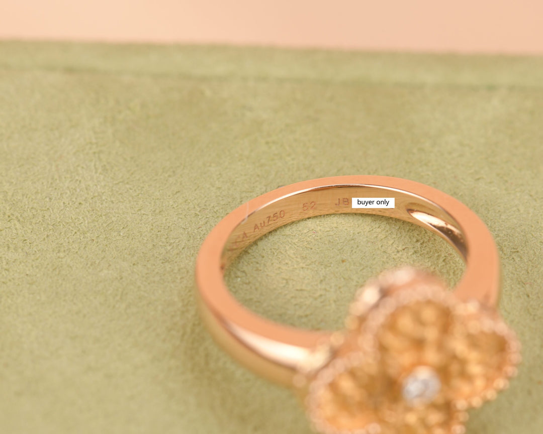 Van Cleef & Arpels Alhambra 18k Rose Gold Diamond Ring