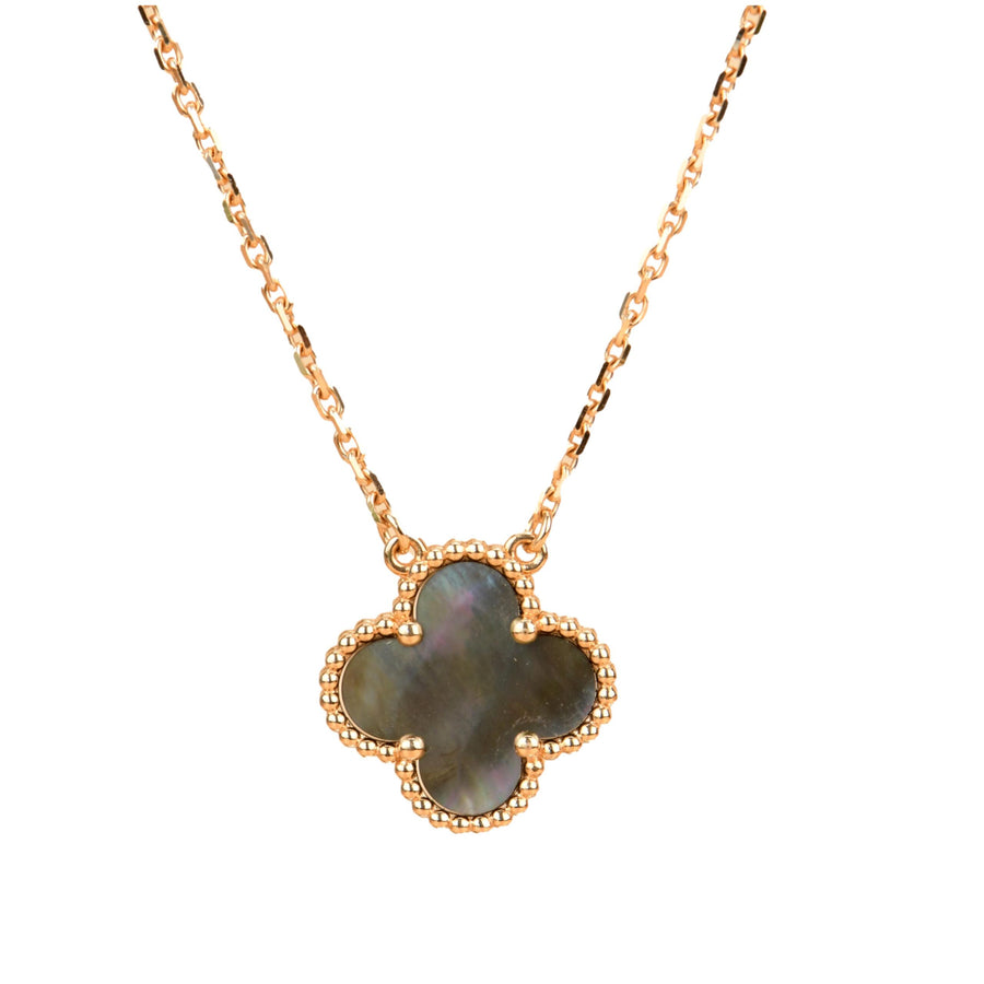 Van Cleef & Arpels Gray Mother of Pearl Alhambra Pendant Necklace