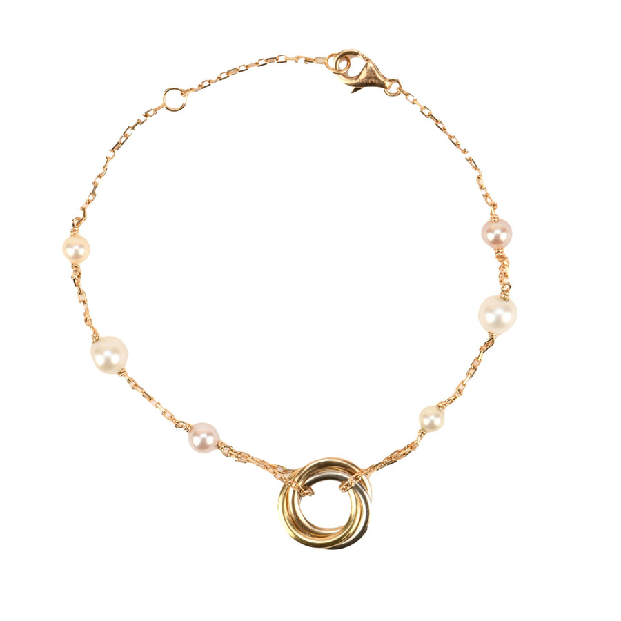 Cartier Trinity 18K Golds Pearl Bracelet