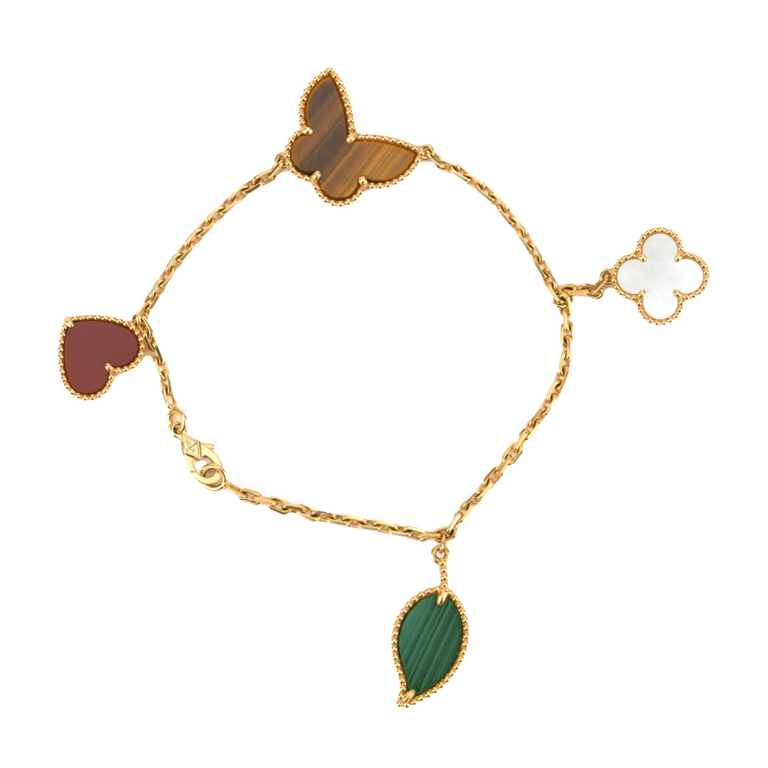 Van Cleef & Arpels 4 Motifs 18K Yellow Gold Lucky Alhambra Bracelet