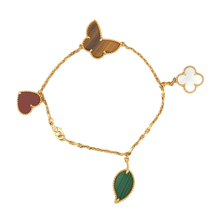 Van Cleef & Arpels 4 Motifs 18K Yellow Gold Lucky Alhambra Bracelet